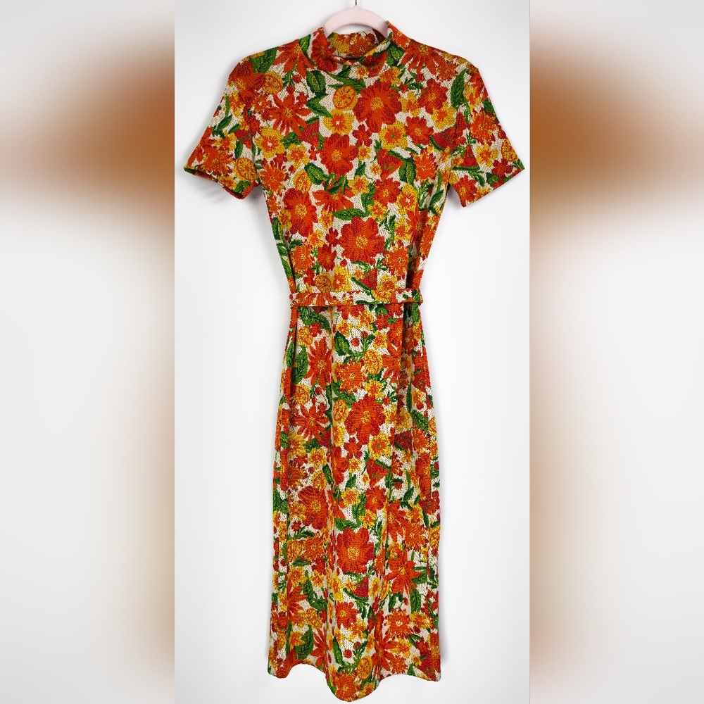 Vintage Style Flower Power Dress Size S